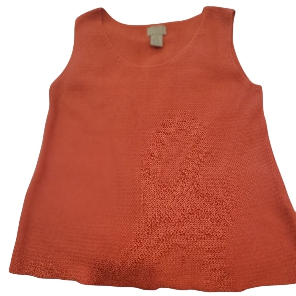 Sigrid Olsen Sport Sleeveless Tank Top Light Weave Knit Med